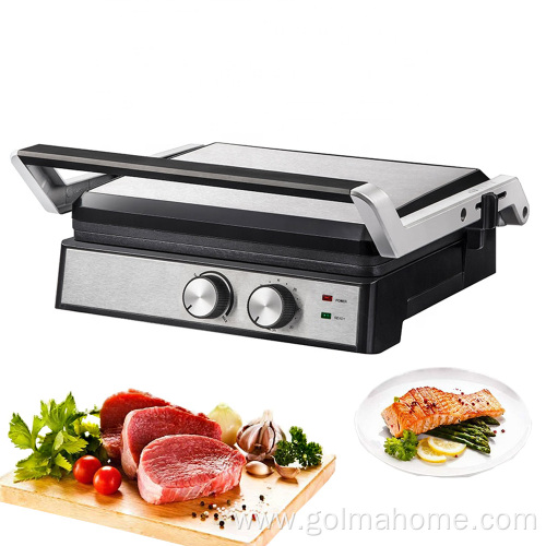 Industrial Commercial Stainless Steel Vertical Removable Oil Tray Electric Contact Panini Sandwich Press Grill bbq grills